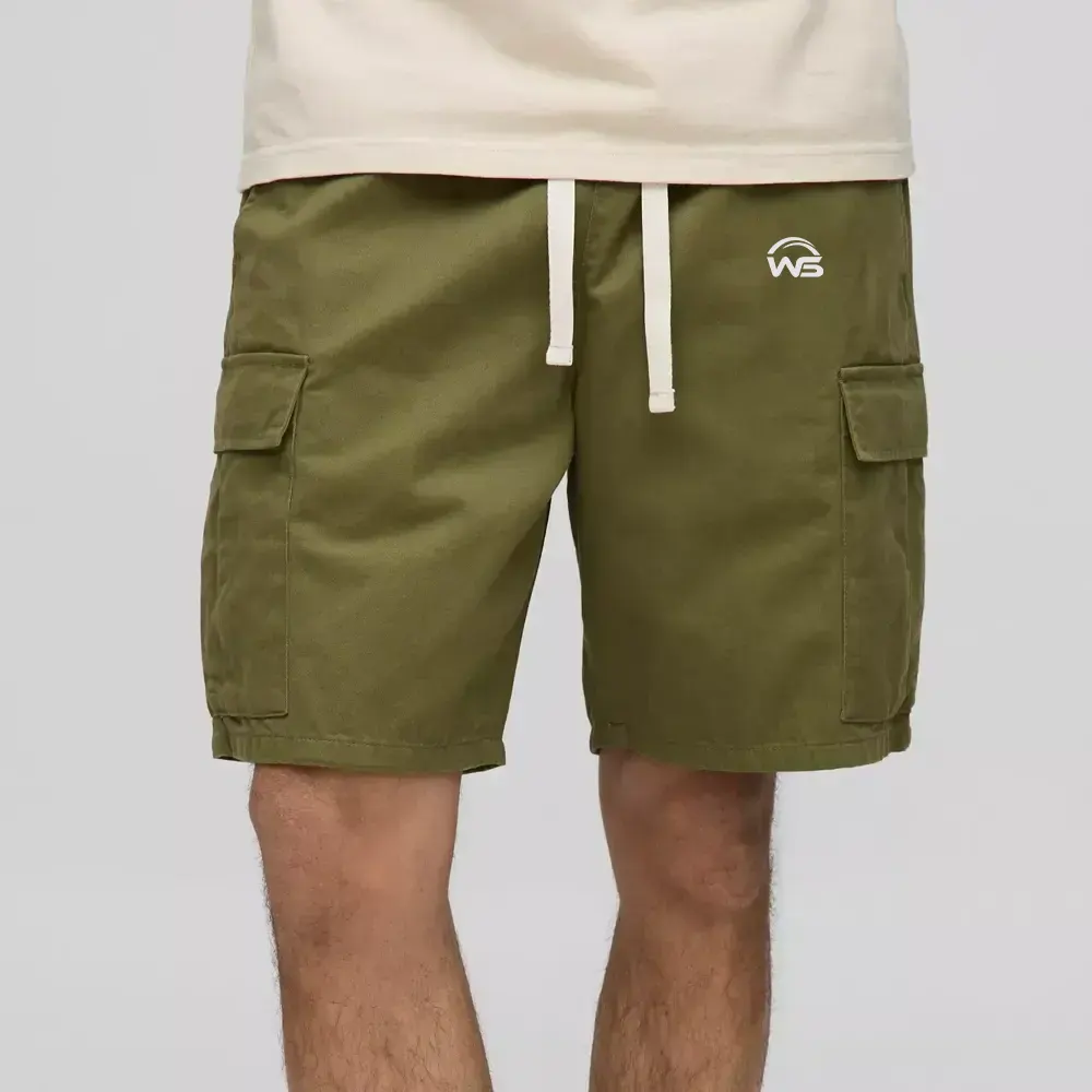 Khaki Relaxed Fit Cargo Shorts